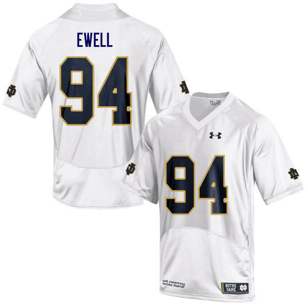 Men #94 Darnell Ewell Notre Dame Fighting Irish College Football Jerseys Sale-White - Click Image to Close